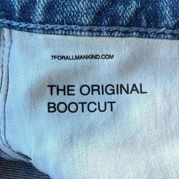 7 For All Mankind Maribel Original Bootcut Jeans Beaded Flower Pockets Size 28 - Picture 5 of 10